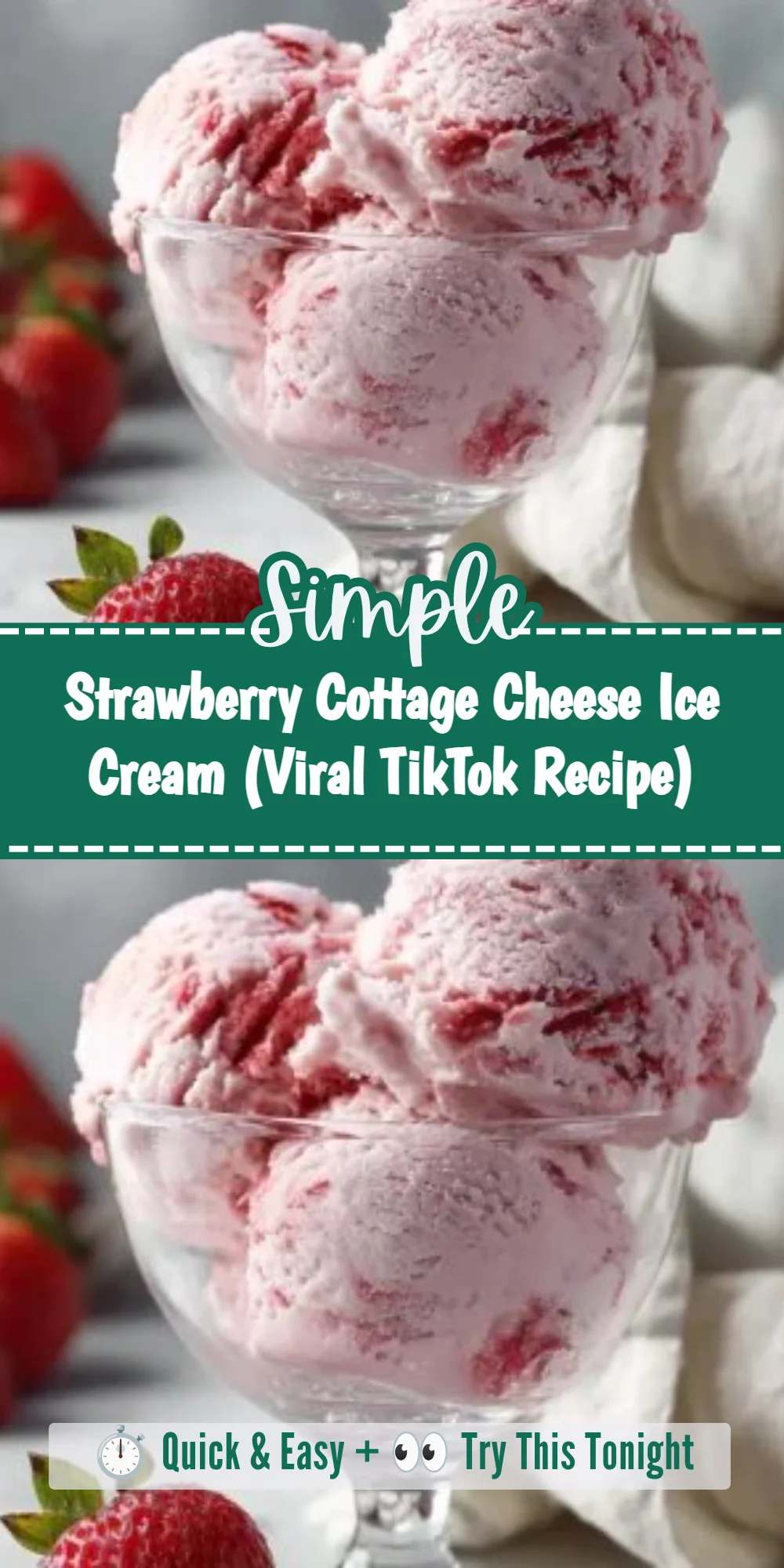 Strawberry Cottage Cheese Ice Cream (Viral TikTok Recipe)
