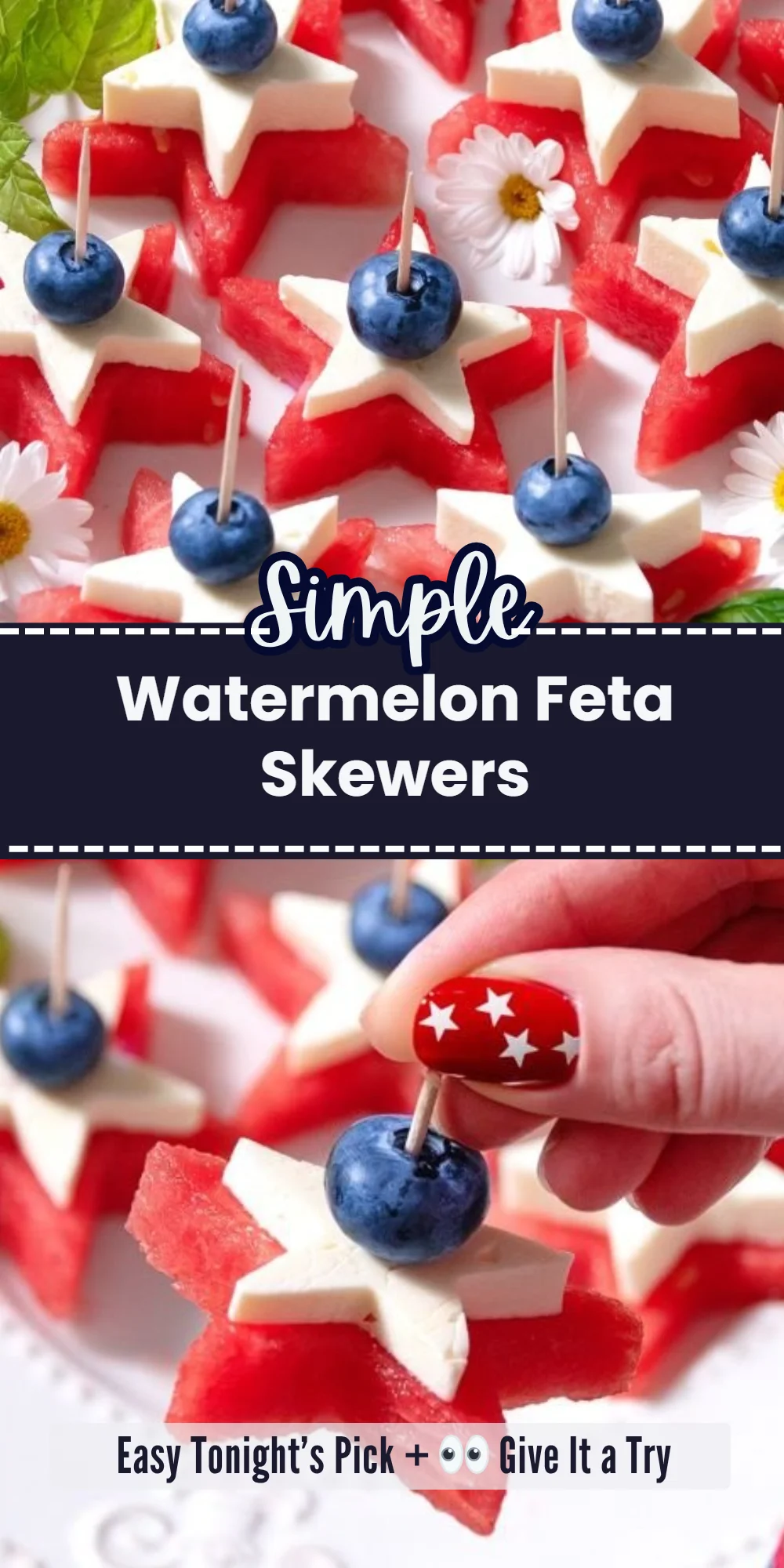Watermelon Feta Skewers