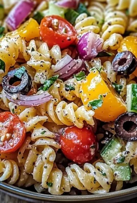 Bowl of addictive Crack Pasta Salad with vibrant vegetables and dressing.