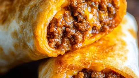 Delicious beef and cheese chimichangas ready to serve