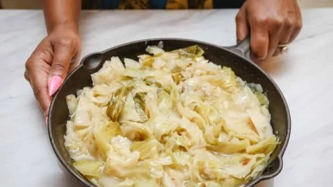 Delicious soul food cabbage recipe served in a bowl