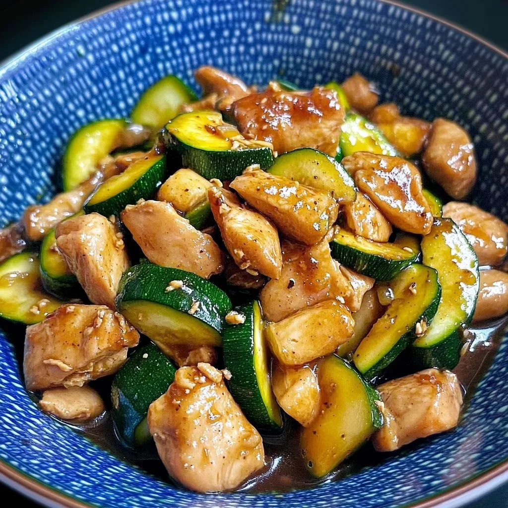 Delicious Chicken Zucchini Stir Fry with colorful vegetables