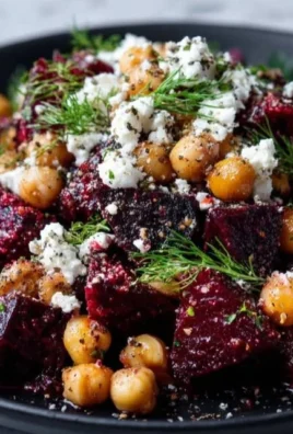 Colorful Chickpea Beet Feta Salad with fresh ingredients in a bowl.