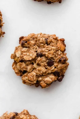 Chocolate chip banana oatmeal cookies fresh out of the oven