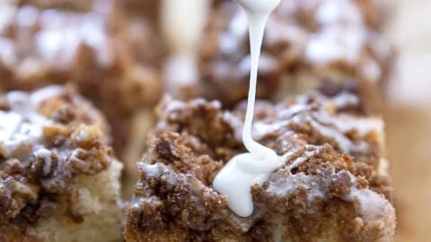 Delicious homemade coffee cake with a rich crumb and texture, perfect for breakfast.