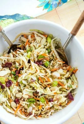 Cranberry Almond Cabbage Salad with vibrant ingredients and dressing