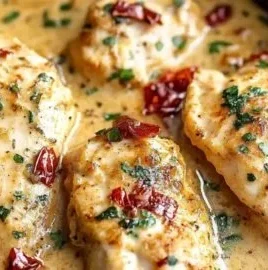Creamy Dump and Go Crockpot Marry Me Chicken served in a bowl