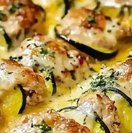 Delicious chicken zucchini bake, a comforting one-dish meal with tender chicken and zucchini.