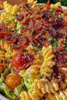 Fresh Classic BLT Pasta Salad with Creamy Ranch Dressing in a bowl
