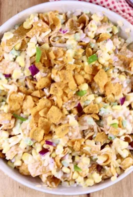Delicious Frito Corn Salad with corn, Fritos, and creamy dressing