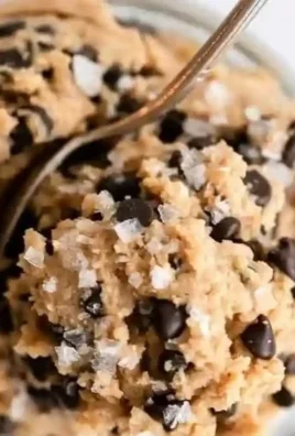 Bowl of healthy edible protein cookie dough with chocolate chips