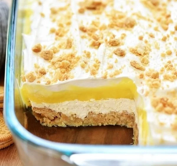 Delicious Oreo Lemon Dessert with creamy layers and crumbly crust