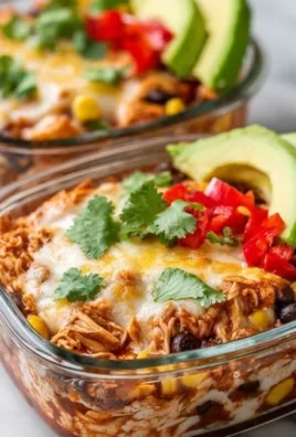 High-protein chicken enchilada bowl with cottage cheese and fresh toppings