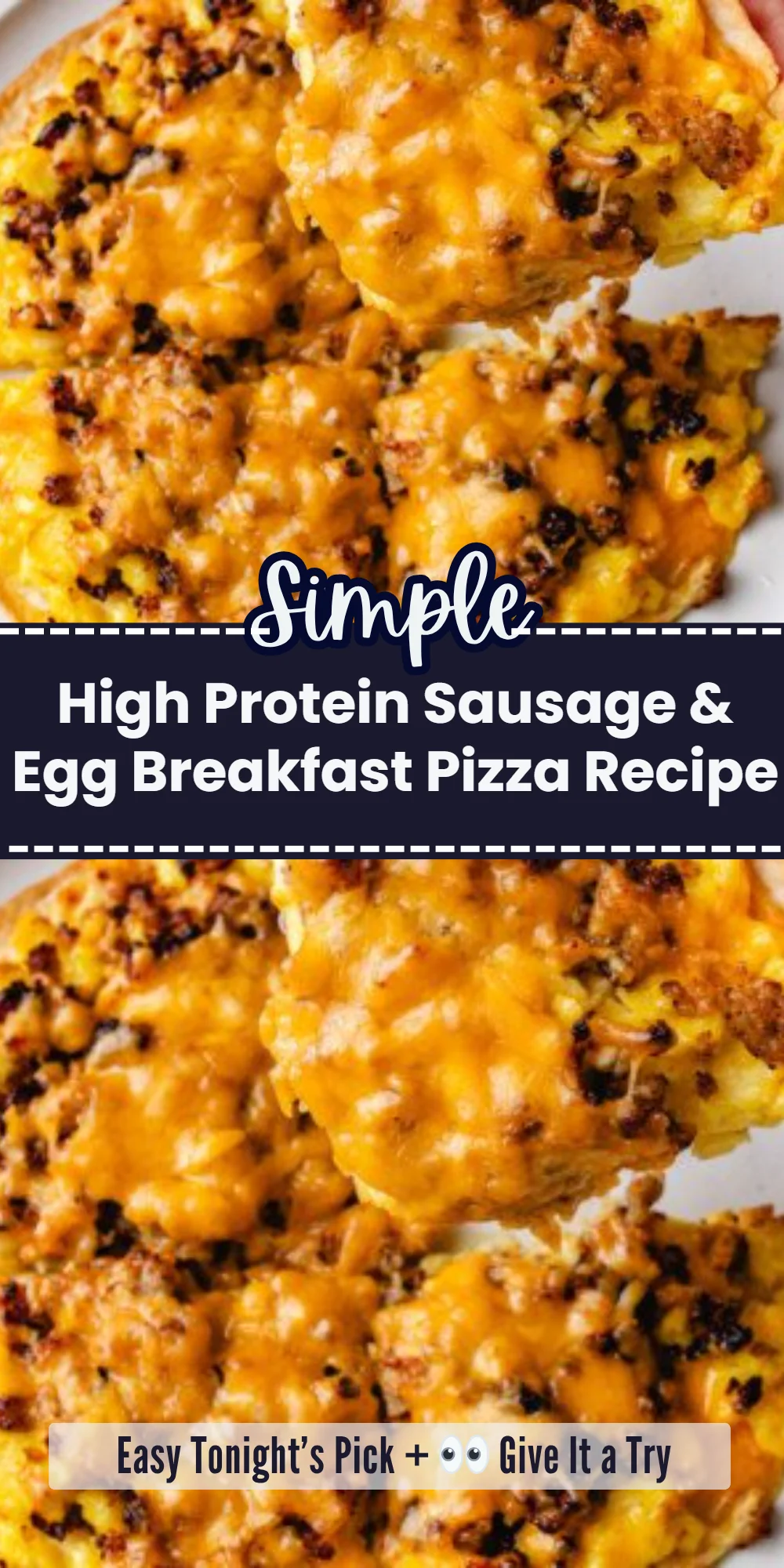 High Protein Sausage & Egg Breakfast Pizza Recipe