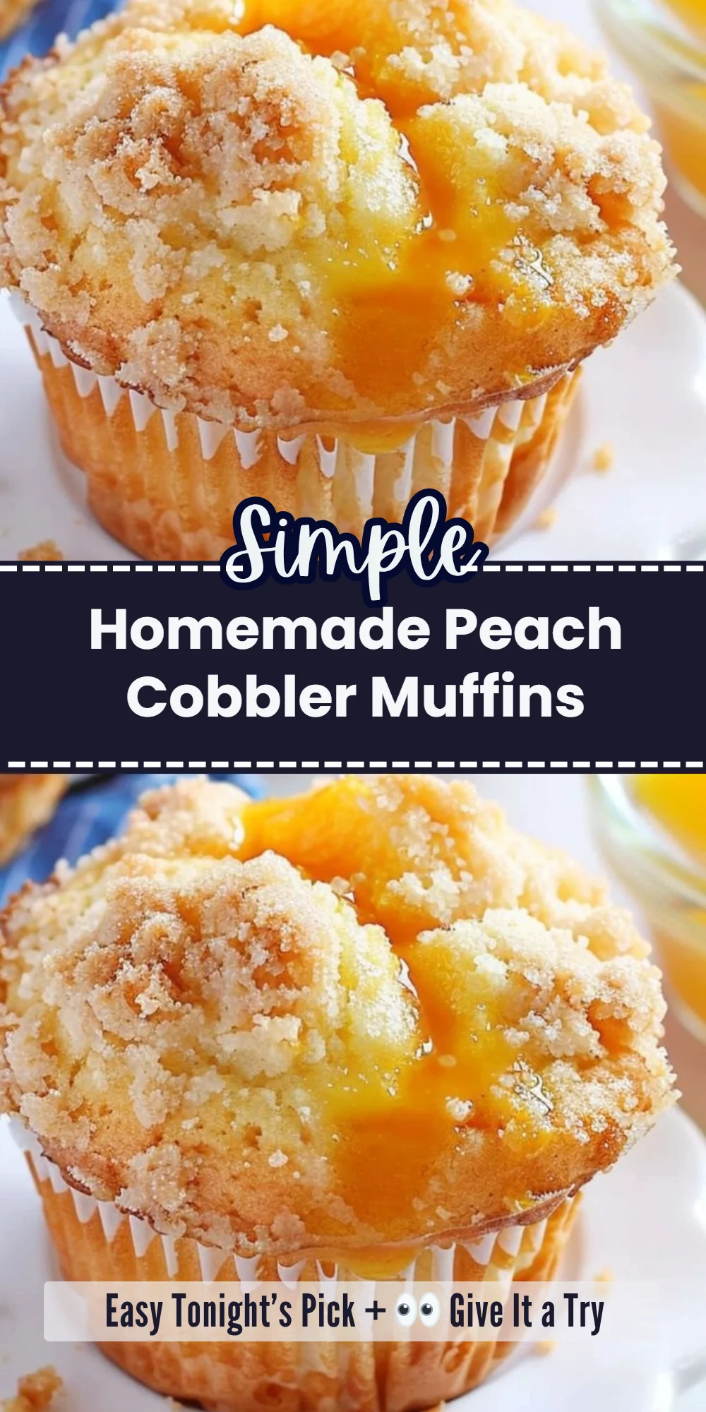 Homemade Peach Cobbler Muffins