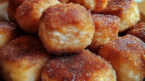 Indulgent cinnamon sugar biscuit bites served on a plate
