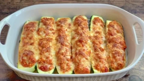 Keto Chicken Parmesan Zucchini Boats - Easy and Healthy Recipe