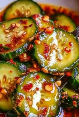 Korean cucumber salad served in a bowl with sliced cucumbers and spices