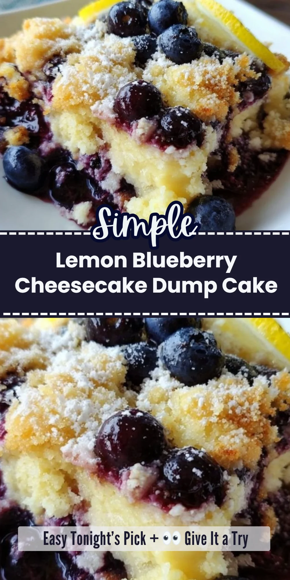 Lemon Blueberry Cheesecake Dump Cake