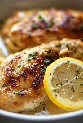 Lemon garlic chicken served with fresh herbs and lemon slices on a plate