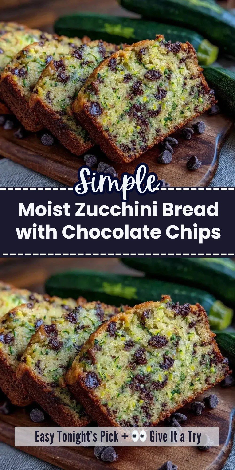 Moist Zucchini Bread with Chocolate Chips