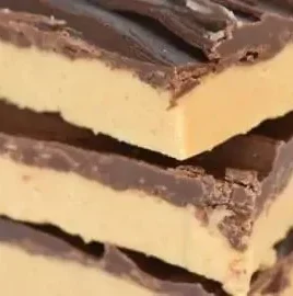 No bake chocolate peanut butter bars with layers of chocolate and peanut butter