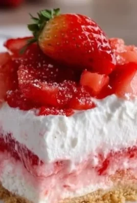 No Bake Strawberry Lasagna dessert with layers of strawberries and cream