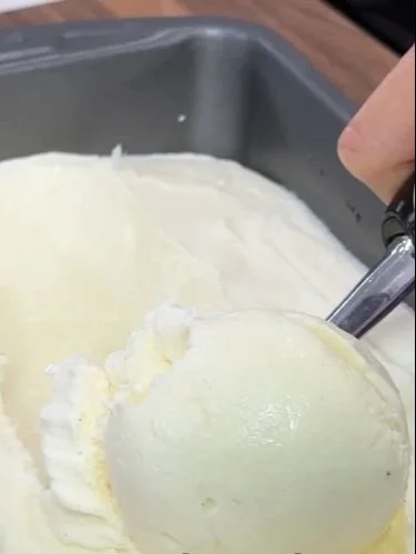 Delicious no-churn ice cream in a bowl with toppings