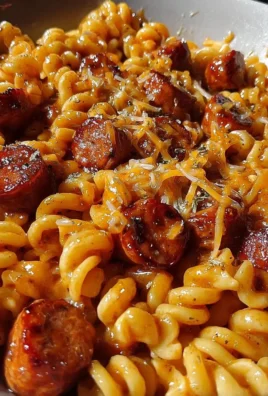 One-pot honey BBQ sausage pasta served in a stylish bowl.