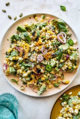Delicious Party Avocado Corn Salad with fresh corn and ripe avocados