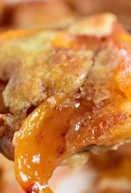 Delicious homemade Peach Cobbler served warm with a scoop of vanilla ice cream.