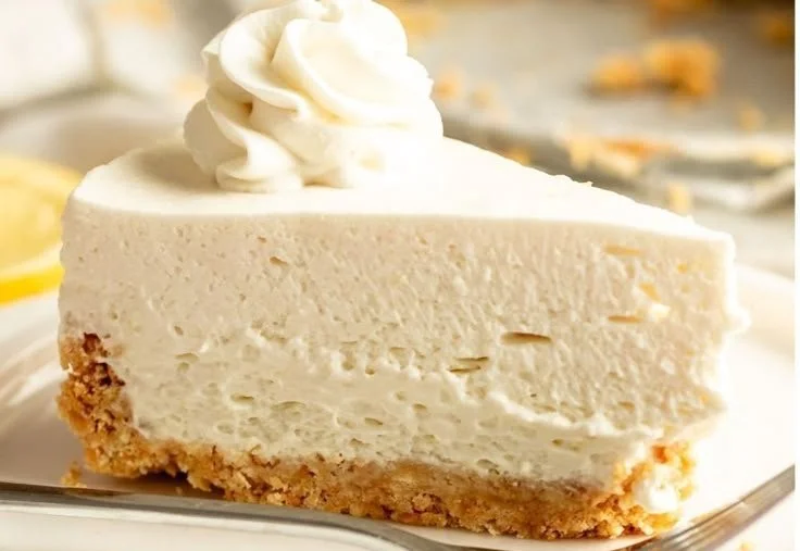 Delicious Philadelphia No Bake Cheesecake topped with fresh strawberries