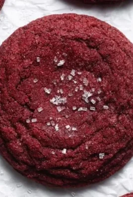 Homemade red velvet cookies with cream cheese frosting on a plate