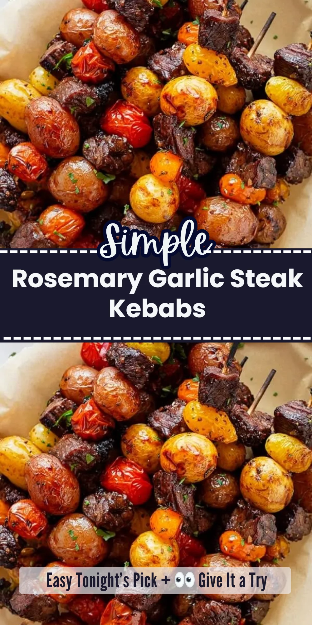 Rosemary Garlic Steak Kebabs