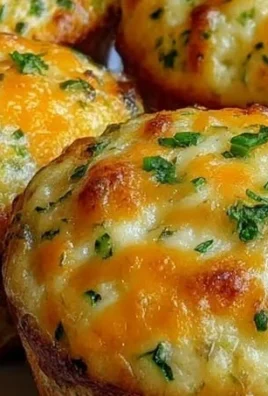 Savory cottage cheese muffins baking in the oven, golden and fluffy.