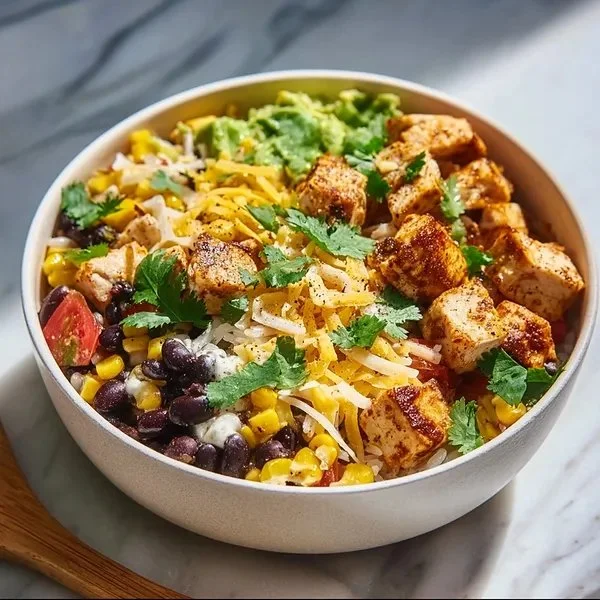 Delicious Southwest Chicken Bowl with vibrant ingredients and spices