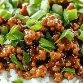 Sweet and savory honey garlic ground turkey dish served on a plate