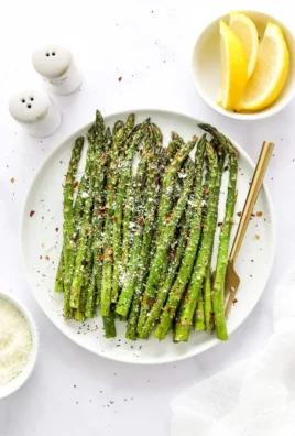 Delicious air fryer asparagus dish served on a plate